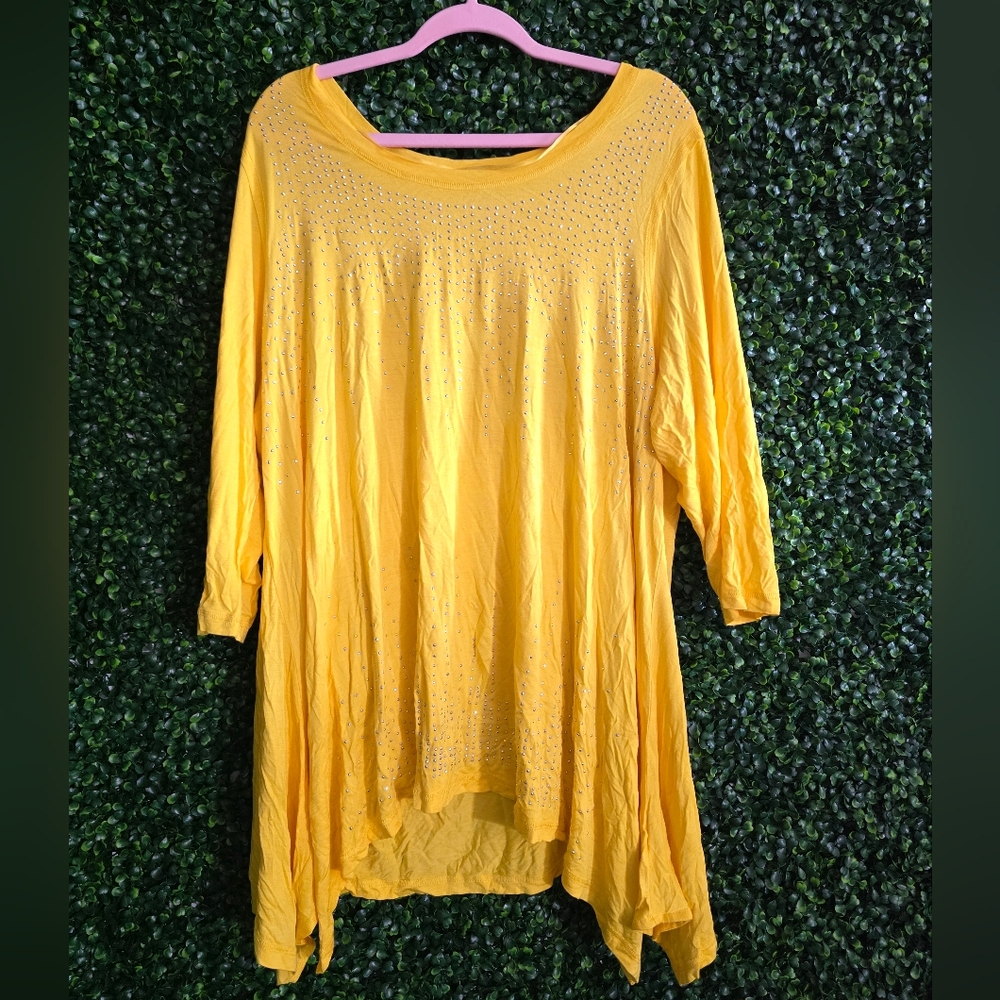 Laura Ashley Yellow Women's Top Size 2X